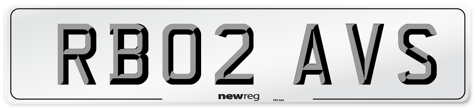 RB02 AVS Number Plate from New Reg